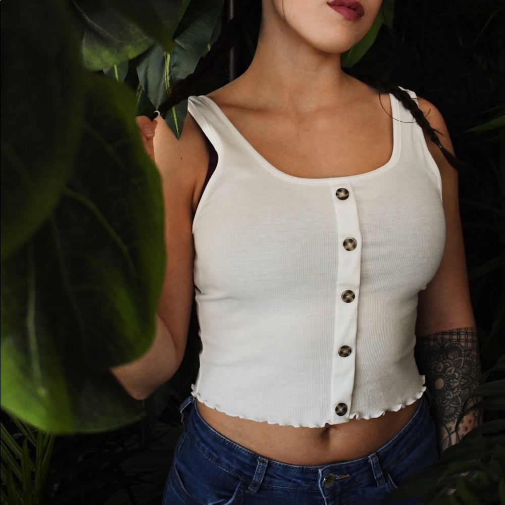 White Crop tank top